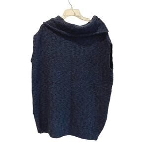 James Perse Soft Chunky Knit Sweater Turtleneck Oversized Blue Size 3 Large